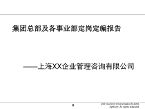 XX集团总部及各事业部定岗定编报告(2)