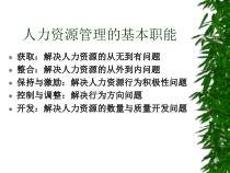 人力资源管理的基本职能研究