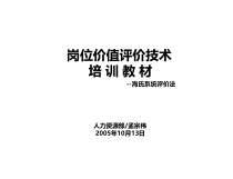 合益HayGroup海氏岗位评价技术运用