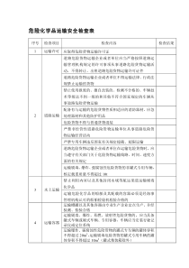 危险化学品运输安全检查表