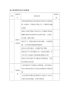 电力变压器安全运行检查表