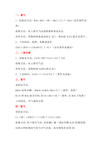 高中化学常用的气体实验室制法总结