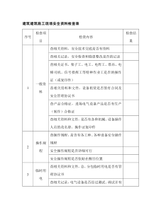 建筑建筑施工现场安全资料检查表