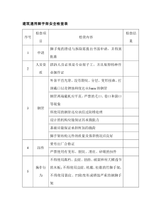 建筑通用脚手架安全检查表