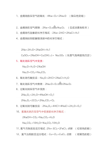 化学高一无机方程式大总结