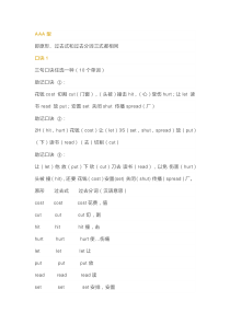 小学英语动词过去式和过去分词的不规则变化口诀