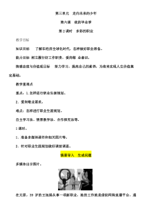 【部编版】道德与法治九年级下册6.2《多彩的职业》教案