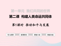 第一单元第二课《构建人类命运共同体 第1框 推动和平与发展》课件-九年级下册道德与法治部编版