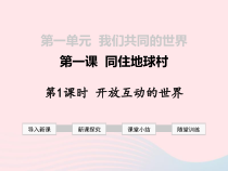  第一单元第一课《同住地球村 第1框 开放互动的世界》课件-九年级下册道德与法治部编版