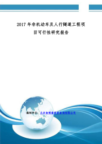 非机动车及人行隧道工程项目可行性研究报告(编制大纲)