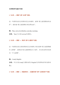 初中英语5种基本句型