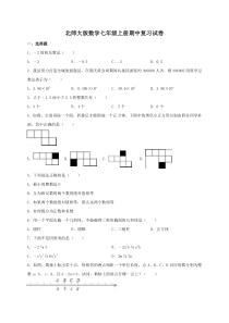 北师大版数学七年级上册期中复习试卷04（含答案）