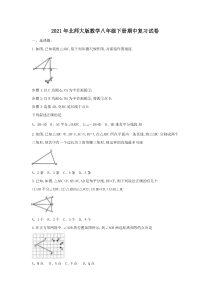 北师大版数学八年级下册期中复习试卷十（含答案）