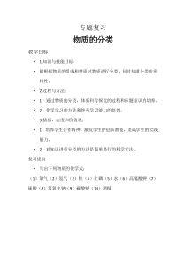 《物质的分类专题复习》教学设计8-九年级上册化学人教版