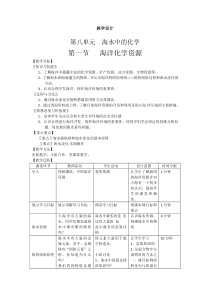 《第一节 海洋化学资源》教学设计3-九年级下册化学鲁教版
