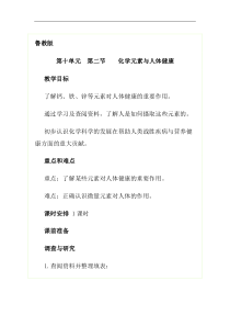《第二节 化学元素与人体健康》教案-九年级下册化学鲁教版