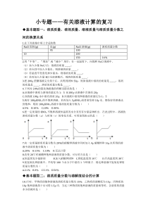 《第3节 物质的溶解性-溶液的相关计算》计算题-九年级下册化学沪教版