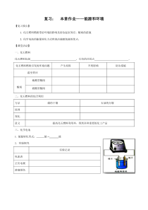 《能源和环境》作业--学案-九年级下册化学沪教版