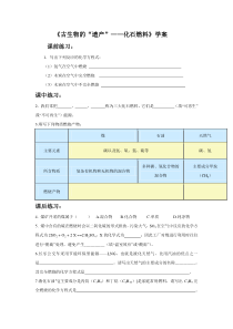《5.4 古生物的“遗产”——化石燃料》课堂练习-九年级上册化学粤科版