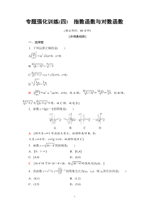 2021年人教版高中数学必修第一册专题强化训练(四)《指数函数与对数函数》(含答案详解)