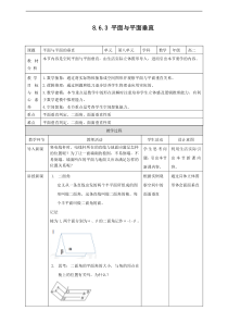 2021年人教版高中数学必修第二册：《8.6.3平面与平面垂直 教案》教案