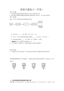 《溶液的专题复习》教案-九年级下册化学北京版