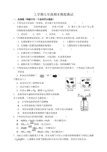 期末试卷5（无答案）-九年级上册化学人教版