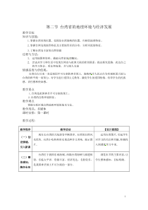 《第二节 台湾省的地理环境与经济发展》教学设计4-湘教版地理八年级下册