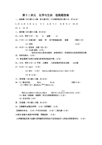 九年级化学第12单元  化学与生活  检测题答案