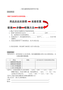 6.2《二氧化碳制取的研究》导学案1-九年级上册化学人教版