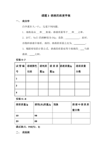 人教版化学九年级下册9.3《溶液的浓度》测评练习