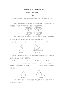 2022年中考数学一轮复习第19讲《特殊三角形》课后练习(含答案)