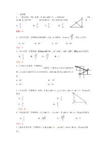 2022年中考数学一轮复习习题精选《锐角三角函数》(含答案)