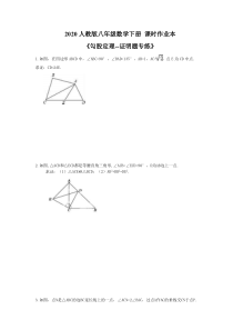 2020人教版八年级数学下册 课时作业本《勾股定理--证明题专练》(含答案)