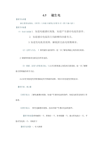 《磁生电》（第一课时）教案-八年级下册科学浙教版