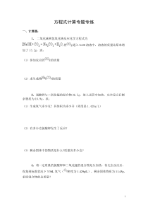 《化学方程式》专题专练-八年级下册科学浙教版