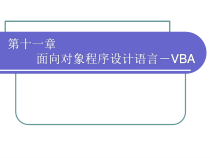 第十一章面向对象程序设计语言VBA课件