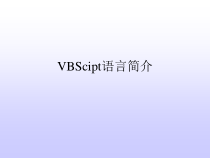 ASP与动态网站设计——VBScipt语言简介课件