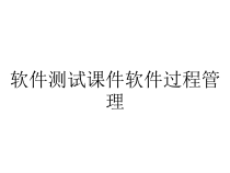 软件测试课件软件过程管理
