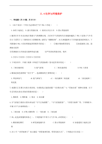 鲁教版九年级化学下册第11单元 11.4化学与环境保护 同步练习(含答案)