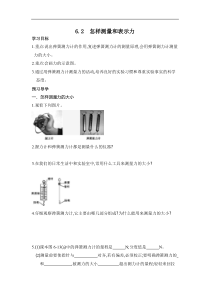 沪粤版八年级物理下册 6.2 怎样测量和表示力 学案