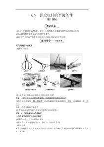 沪粤版八年级物理下册 6.5 探究杠杆的平衡条件 学案