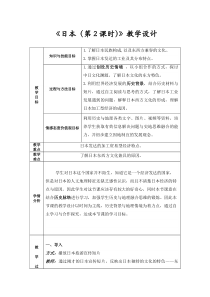《第二节 日本》教学设计2-科普版地理七年级下册