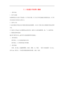 苏科版八年级物理下册7.1走进分子世界 教案