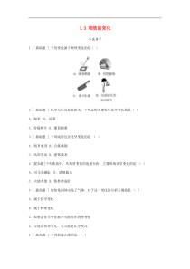粤教版九年级化学上册第1章 1.3物质的变化 试题(含答案)