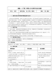 《元素符号表示的量》教案 (4)-八年级下册科学浙教版