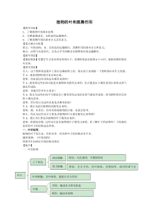 《植物的叶与蒸腾作用（第一学时）》教案-八年级下册科学浙教版