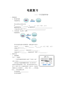 《电能——一只灯泡的革命》复习-九年级上册科学浙教版