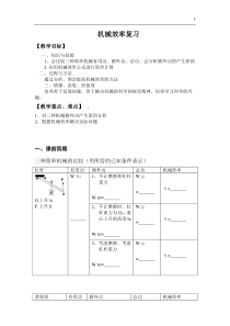 《机械效率》复习教案-九年级上册科学浙教版