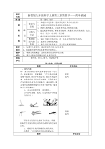 3.4《简单机械——杠杆》教案-九年级上册科学浙教版